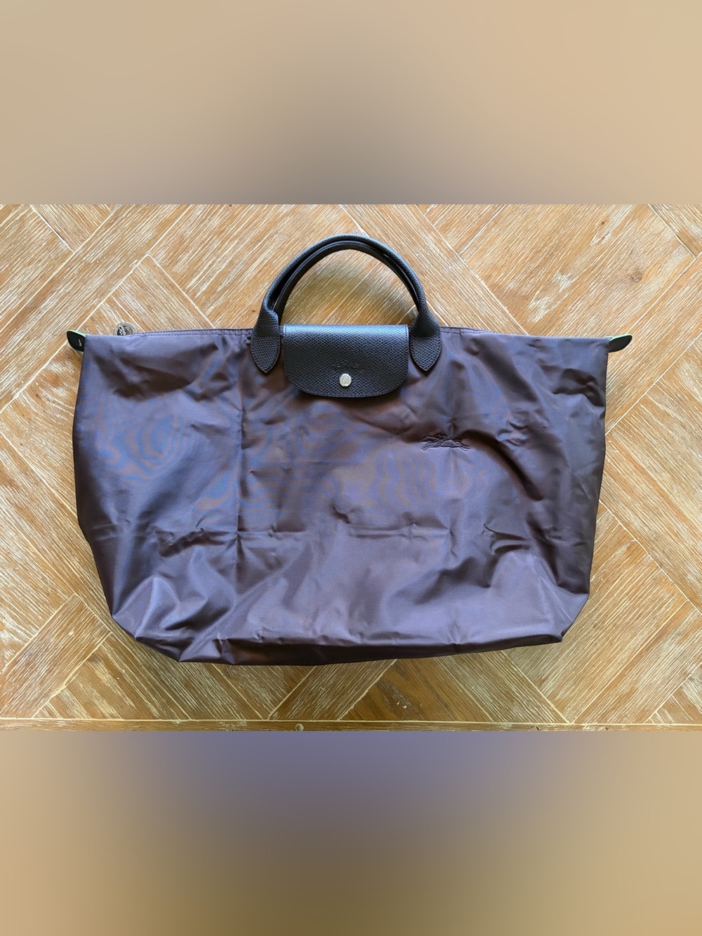 Longchamp Le Pliage Green Large Travel Bag Mocha